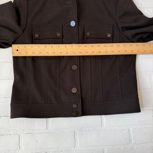 Talbots Women's Brown Wool Military Style Italy Lightweight Jacket sz 8 - Picture 5 of 8
